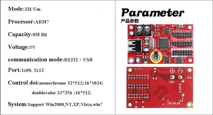 5V ZH-Um USB port controller card display screen led module control system Multi-area Display Asynchronous