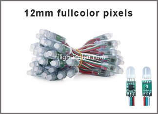 China 12MM 5V Fullcolor LED RGB Digital Pixel light round 1903IC string pixels lights T-1000S programmable advertising signs supplier
