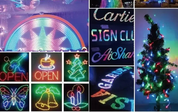 High Quality Pixels Light Outdoor Advertising Signs 9mm 5V 12V Pixel ...