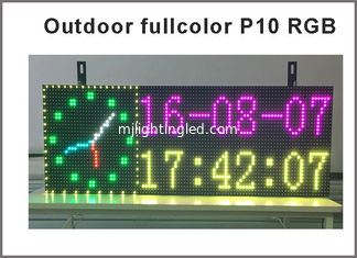 China SMD P10 RGB LED Sign Moving Message Display Temperature and time display outdoor led advertising electronic scoreboard supplier