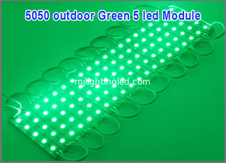 China 20PCS 5050 5 LEDs LED Modules Green Waterproof Light Advertising lamp DC12V Wholesale supplier