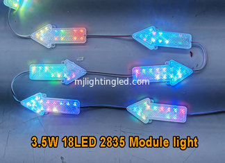 China 3.5W 2835 RGB LED arrow modules 18leds Red Green Blue Yellow white Pink RGB 12v LED Light supplier