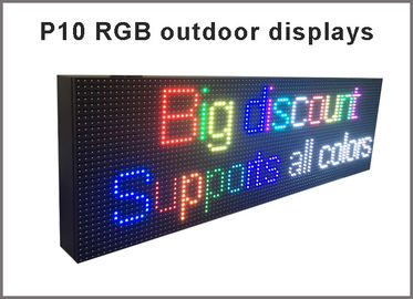 Full Color RGB Programmable Led Signs P10 Smd Outdoor Led Scrolling Message Display Time Temperature &amp; Date supplier