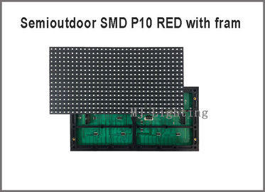 Semioutdoor red P10 SMD led display module light with fram on back 320*160mm 32*16pixels 5V for advertising message supplier