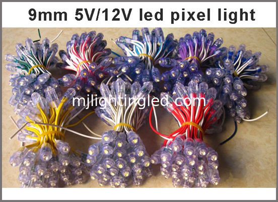 5V/12v 9mm Push Through Hole Static Colour LED Pixels For Illumination Signage